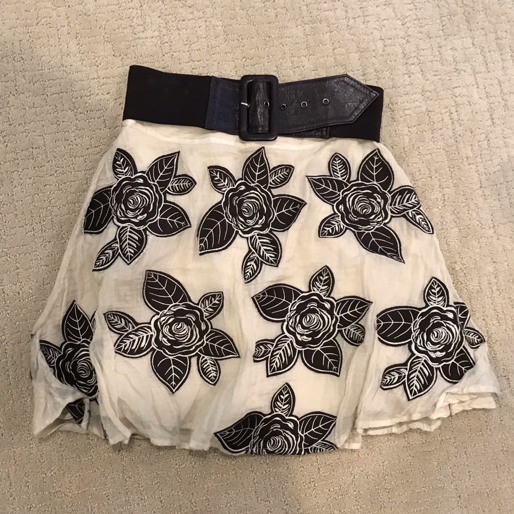 Alice and Olivia floral skirt with detachable belt